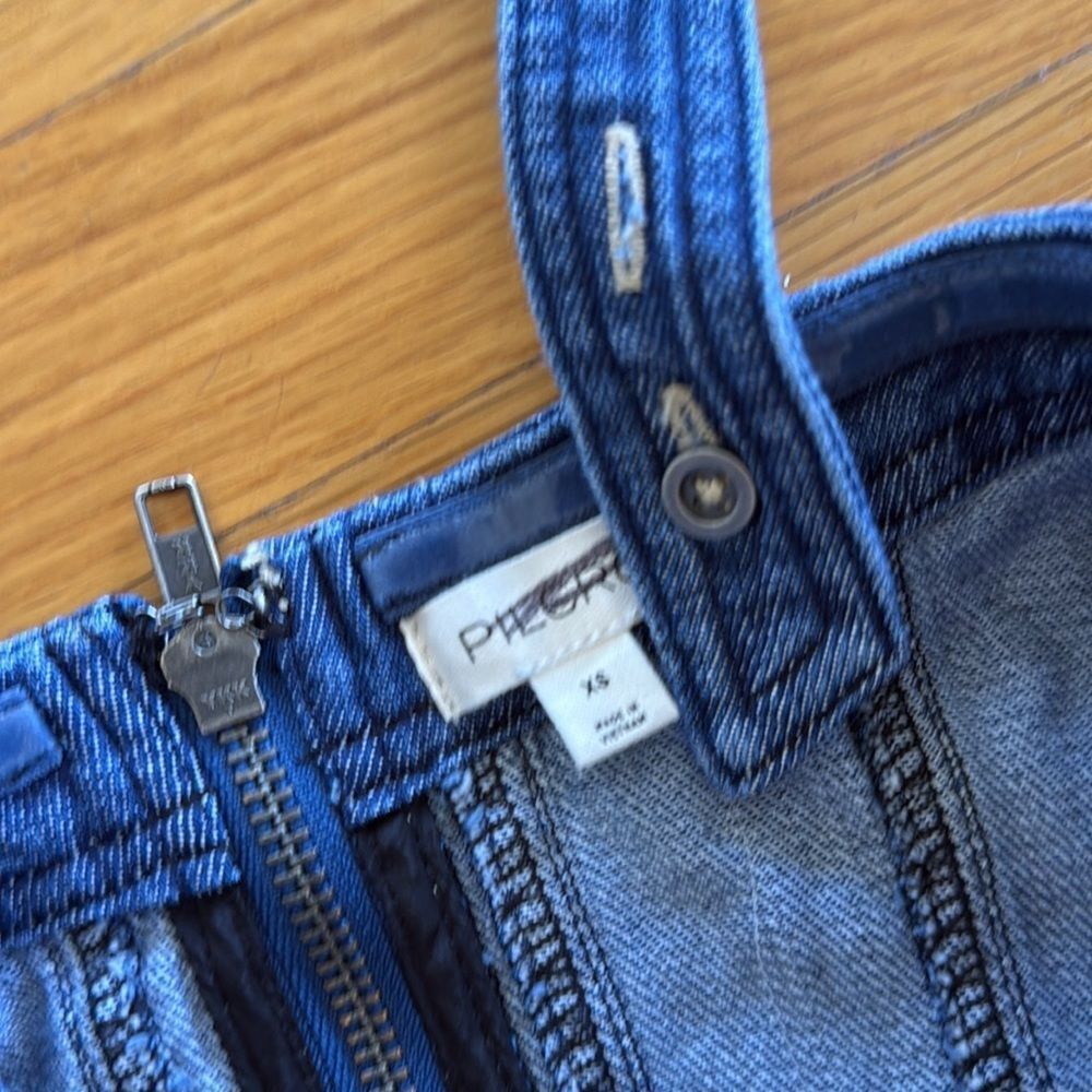 Anthropologie Pilcro Sleeveless Denim Bodice Tiered Mini Dress - Picture 6 of 7